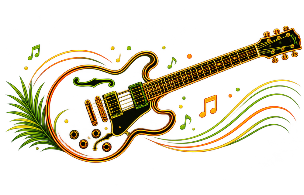 Decorative guitar illustration