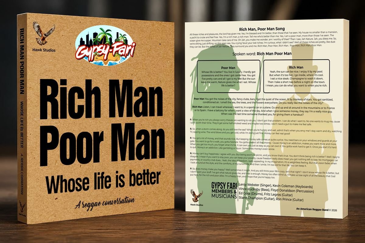 Rich Man Poor Man album cover and lyric artwork